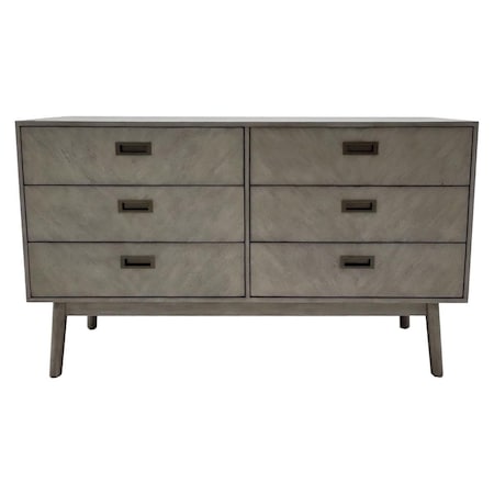 Safavieh 56 x 18 x 32 in. Donald 6 Drawer Dresser, Light Grey SFV2110C